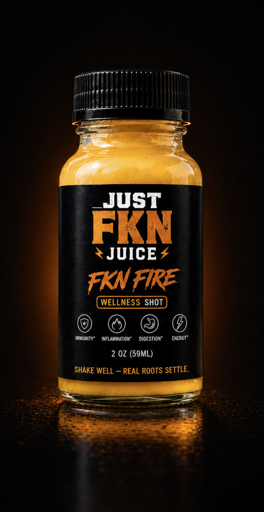 FKN Fire wellness shot bottle